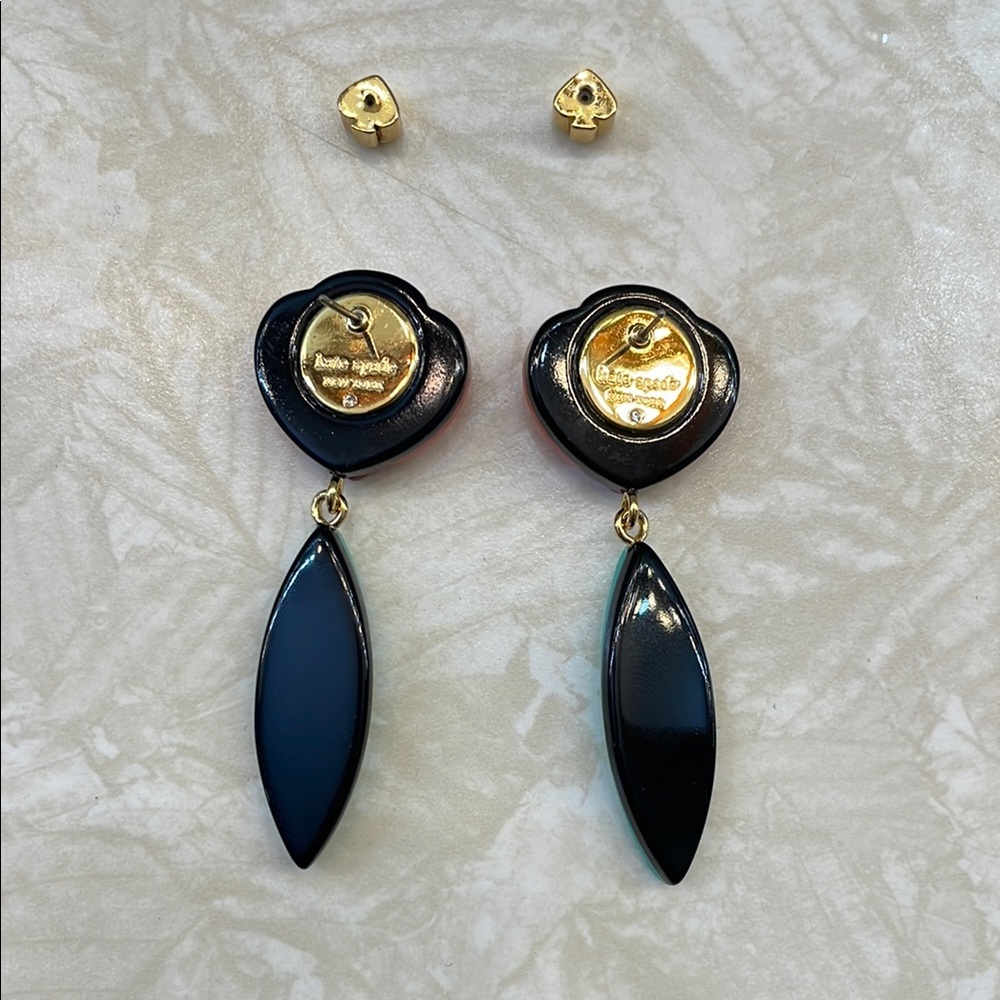 KATE SPADE UEC “Best Buds” red green floral statement earrings - Picture 6 of 9